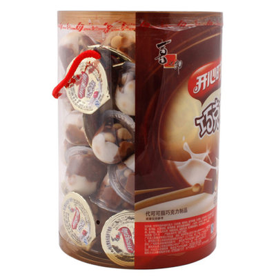 【真快乐自营】喜之郎开心时间牛奶巧克力味巧克杯桶装720克