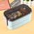 御良材 304不锈钢双层韩式餐盒 分格饭盒 分餐盘 保温防烫餐盒 成人学生便当盒 (蓝)第5张高清大图