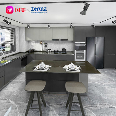 IXINA整体橱柜定制整体厨房厨柜定制橱柜7999橱柜套餐促 3米地柜/台面+1米吊柜