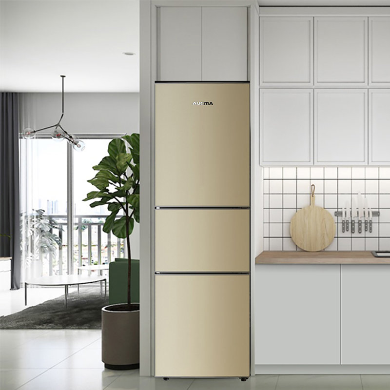 澳柯玛aucma206升三门冰箱三温区独立空间bcd206ne炫金
