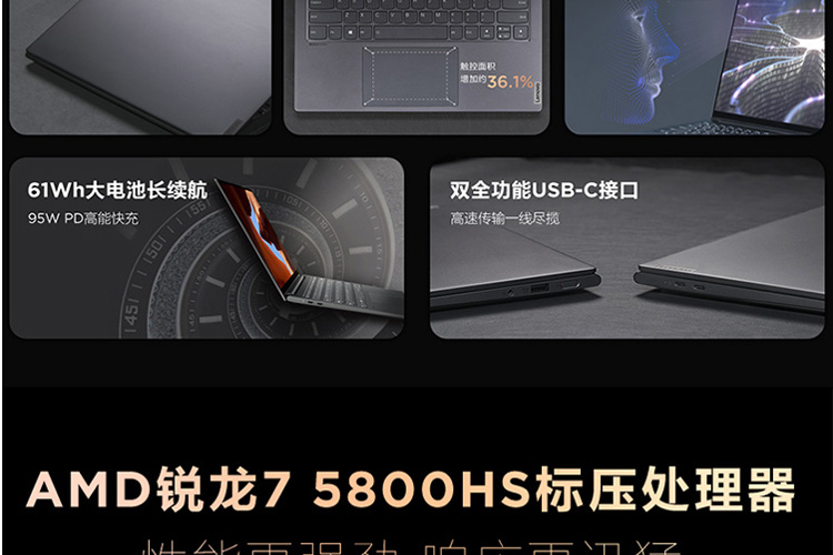 聯想yoga14s全面屏14英寸超輕薄筆記本電腦8核標壓r75800hscreator