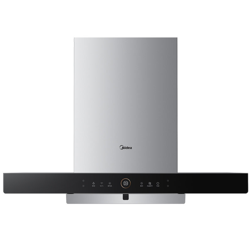 美的midea家用吸油烟机高温蒸汽洗欧式t型抽油烟机触摸顶吸易清洁排