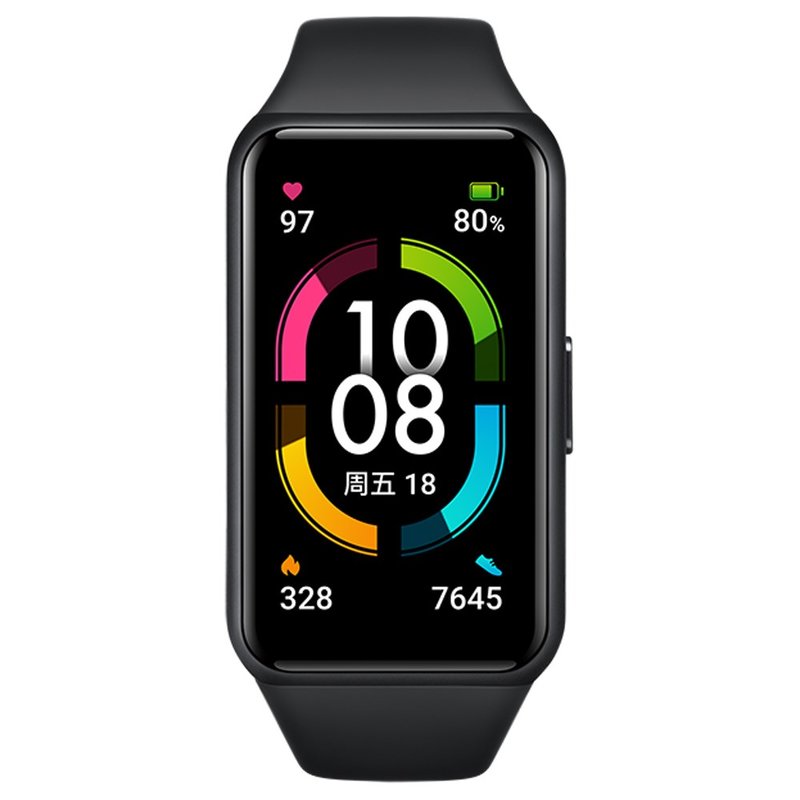 荣耀手环6nfc版陨石黑14天续航10种运动语音控制智能心率血氧睡眠门禁