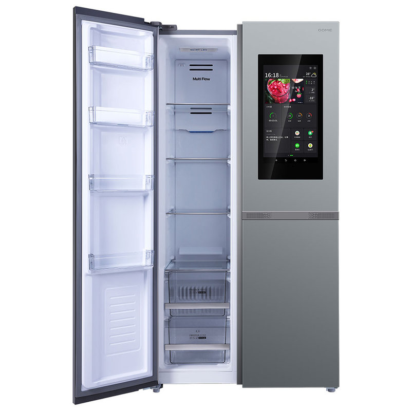 国美冰箱bcdgm532wpi532l对开门冰箱215英寸智慧屏抗菌醇雅银