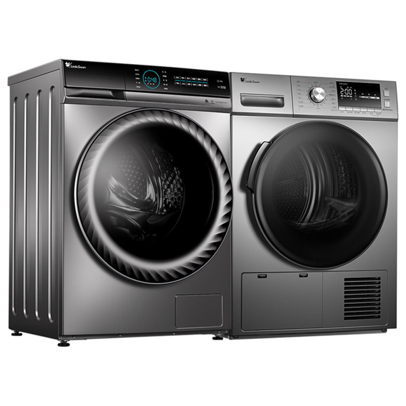 小天鹅洗烘套装全自动滚筒洗衣机热泵烘干机组合干衣机烘衣机tg100v88