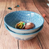 萌可陶瓷时尚日式餐具海浪花纹敞口面碗6.25英寸2只碗具套装家用