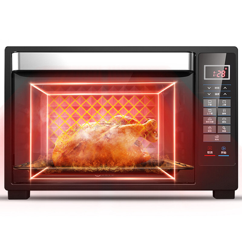 美的mideat7l325d二代电烤箱32l上下独立控温旋转烤叉全自动烘焙