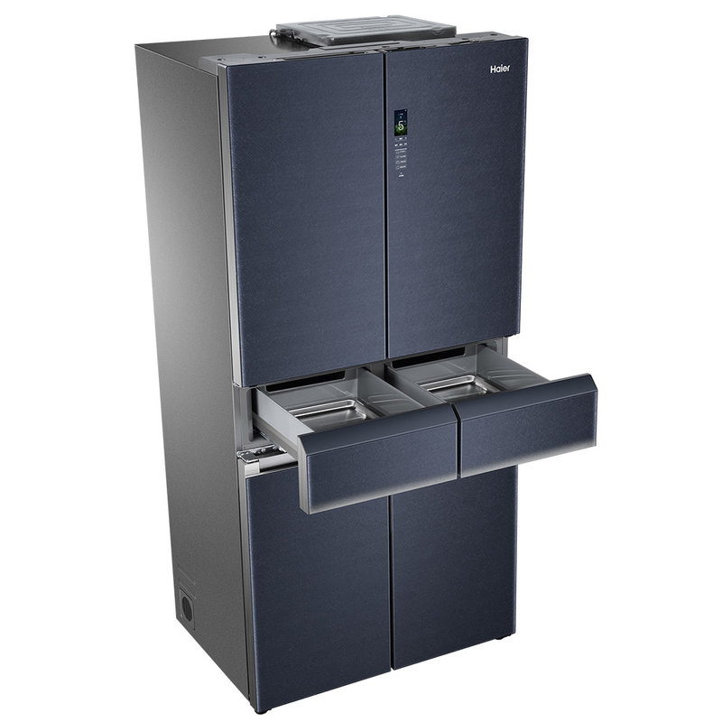 海尔haier500升全新六门格局冰箱嵌入式全空间保鲜bcd500wdcbu1晶釉蓝