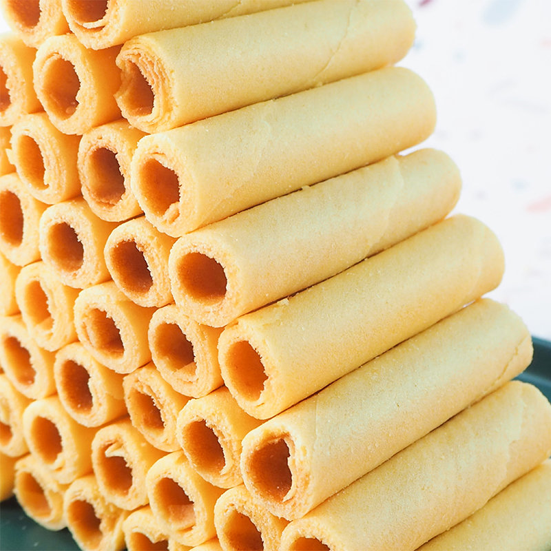 米老头雪花煎卷椰奶味花生味蛋卷糕点膨化零食饼干休闲鸡蛋煎卷350g两