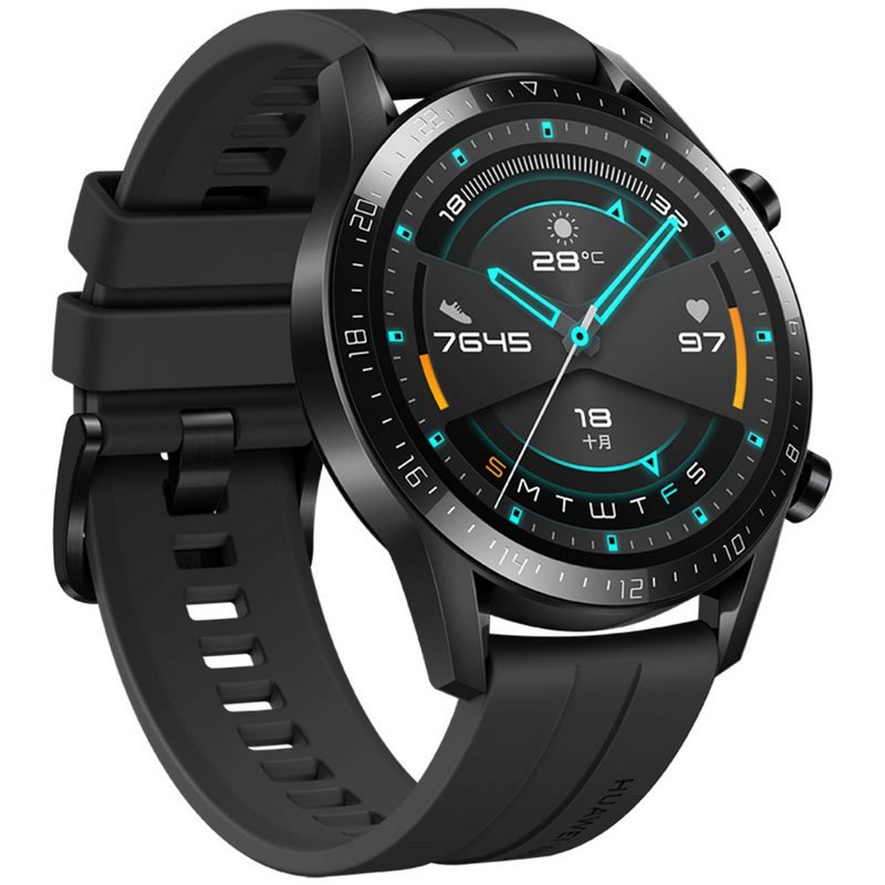 huaweiwatchgt2曜石黑华为智能手表两周续航高清彩屏蓝牙通话麒麟芯片